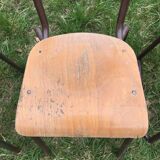 Set of 6 70s school chairs in different patinas and models