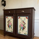 Old Farmers Cabinet painted with floral motives