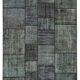 Hand-knotted turkish vintage 172 cm x 243 cm black patchwork rug