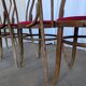 Set of 8 Vintage Bentwood Bistro Chairs: Red Upholstery