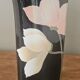 Vintage Yamaji vase in black porcelain with pastel flowers - Japan 1980s