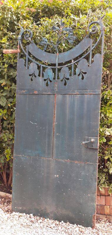 Portillon plein, fer jardin, H247x110cm, ancien, porte extérieure