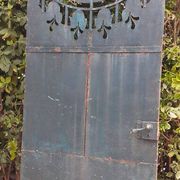 Solid gate, garden iron, H227x110cm, old, exterior door