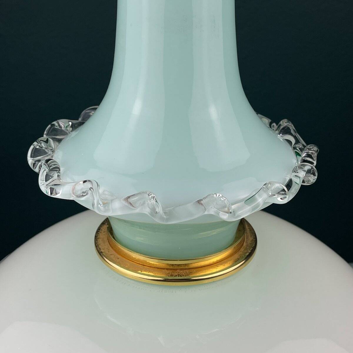 Vintage Murano glass pendant lamp attributed to Venini, Italy, 1970s.