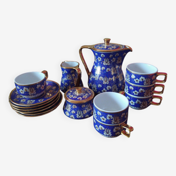Cobalt blue and gold coffee service 6 cups