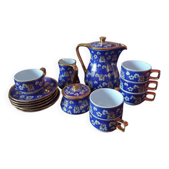 Cobalt blue and gold coffee service 6 cups