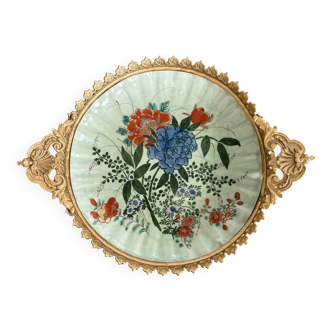 Antique celadon porcelain bowl mounted in gilded bronze, 19th century.