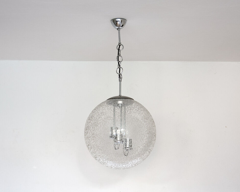 Hanging lamp glass globe by doria, 1970s