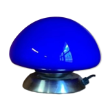Vintage blue mushroom table lamp with DIM TOUCH