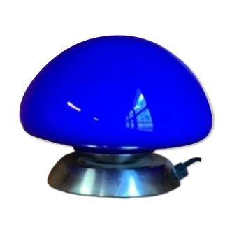 Vintage blue mushroom table lamp with DIM TOUCH
