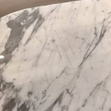 Table bistrot italienne en marbre et fonte