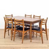 Scandinavian dining set, extendable table + six chairs - 197