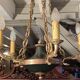 5-burner bronze and metal chandelier with double patina Empire style