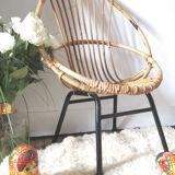 Fauteuil enfant vintage en rotin