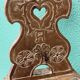 Old Swiss escabelle chair in carved wood
