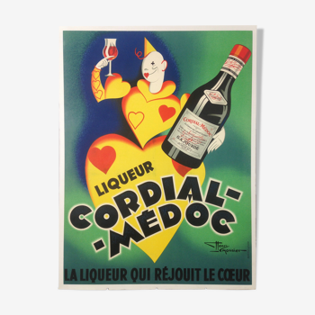 Affiche ancienne et originale Cordial Médoc