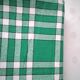 Vintage cotton tablecloth with green and white checks 1.45 x 1.65 m