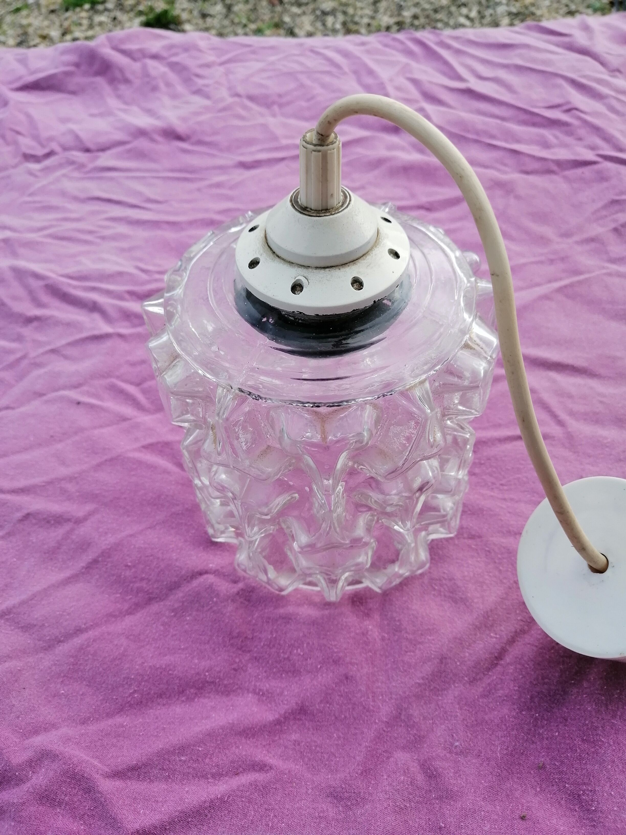 Vintage bubble glass pendant lamp