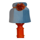 Orange and blue ceramic table lamp with velvet, Italy, 1960s