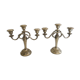Pair of silver metal chandeliers