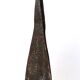 Imposing brutalist wrought iron candlestick "spear", signed, 1950s.