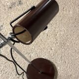 Vintage brown steel floor lamp with 2 spotlights