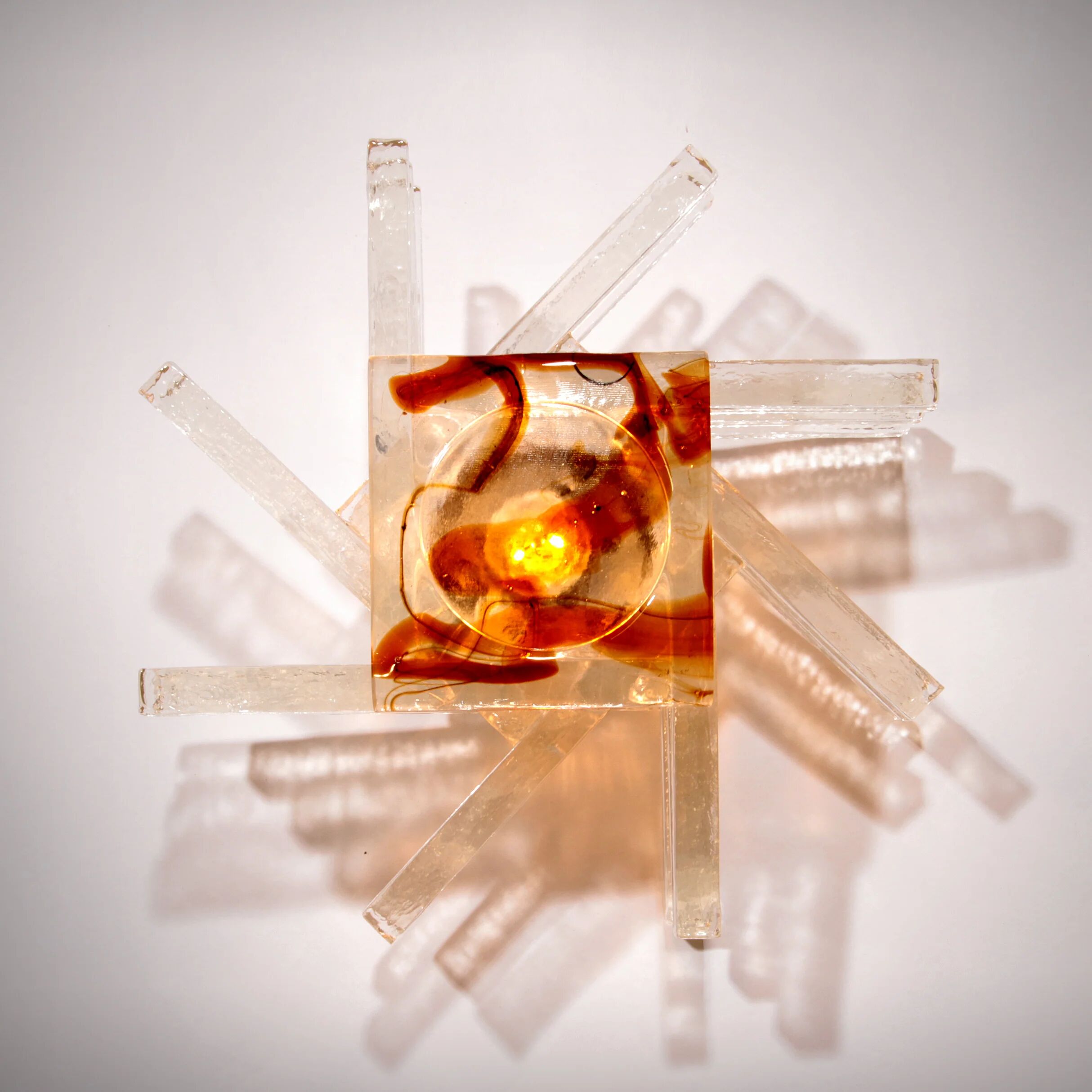 Glass wall light from PoliArte, Italy, 1970s