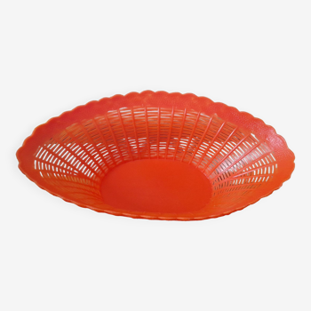 Corbeille plastique rouge orangé