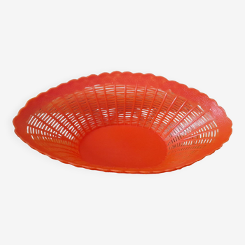 Orange-red plastic basket