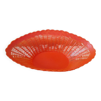 Corbeille plastique rouge orangé