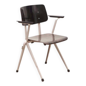 Chaise vintage Galvanitas S17 avec accoudoirs ébène et gris