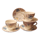 3 tasses thé anglaises, fleuries faience Ironstone Churchill