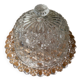 Cloche à fromage ou biscuits ancienne en cristal moulé