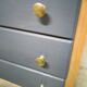 Vintage blue secretary and raw wood