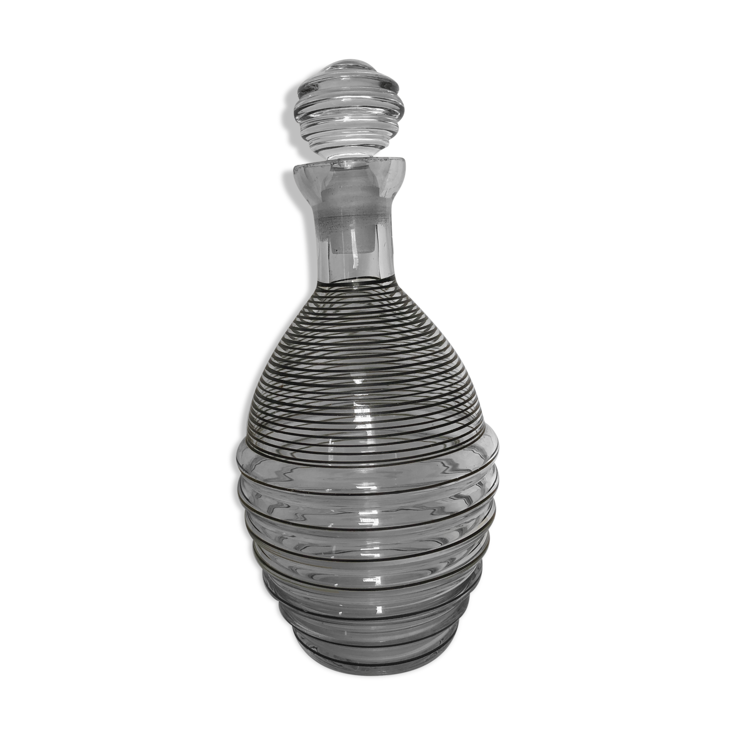 Streaked glass carafe