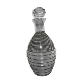 Streaked glass carafe