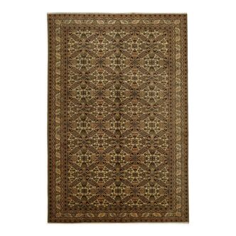 Tapis de laine beige noué à la main vintage 1970s 262 cm x 398 cm laine beige