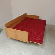Folding bench Daybed sofa red and black fabric Libena Ex Teh