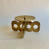Brutalist bronze candleholder, 1970s