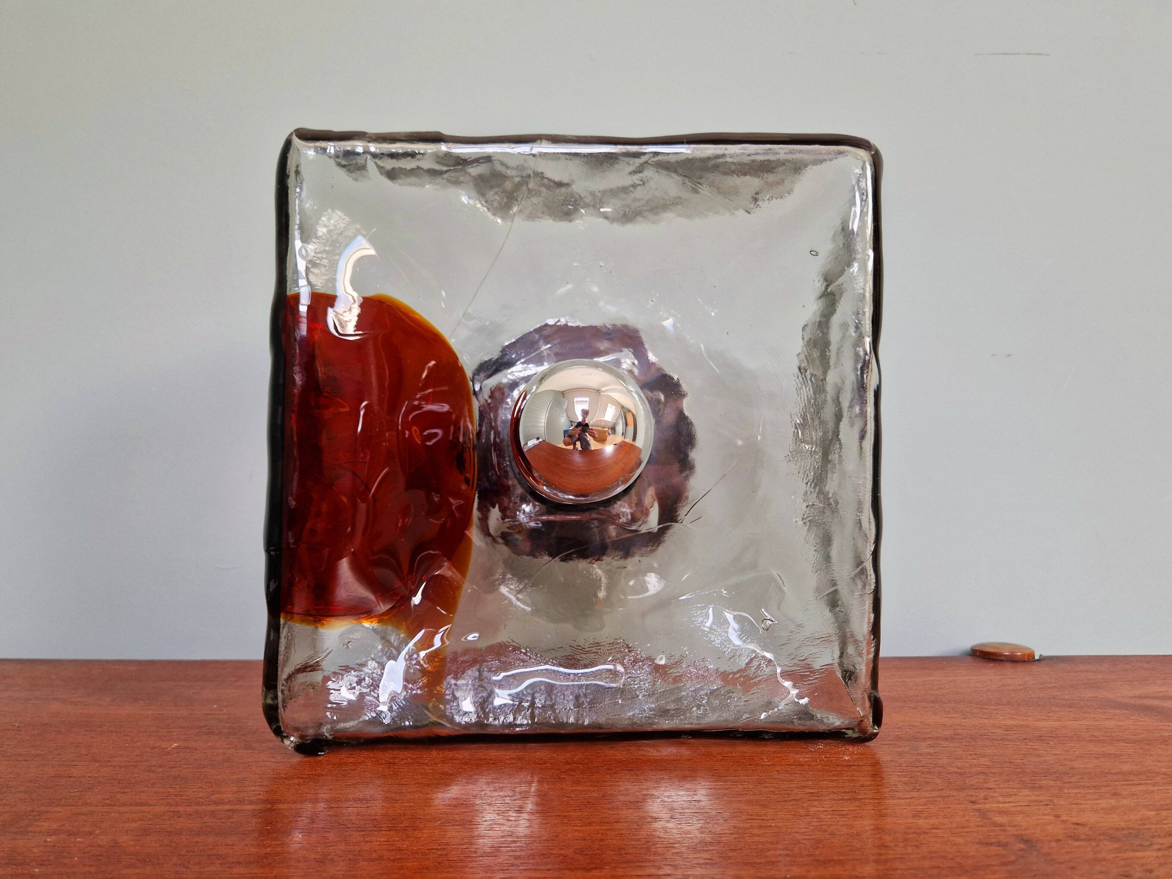 Plafonnier Mazzega en verre de Murano, 1960