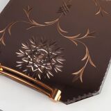 Art Deco Mirrored Glass and Copper Tray, Belgium ca. 1920