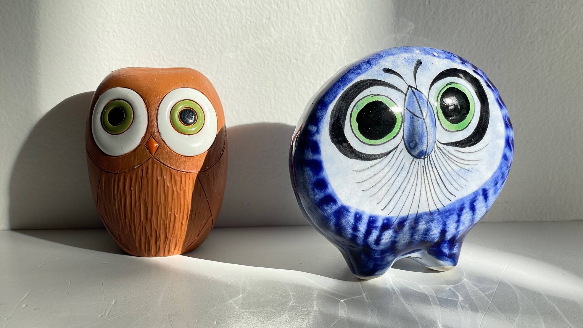 Vintage Handmade Ceramic Owls