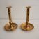 2 antique brass push candle holders