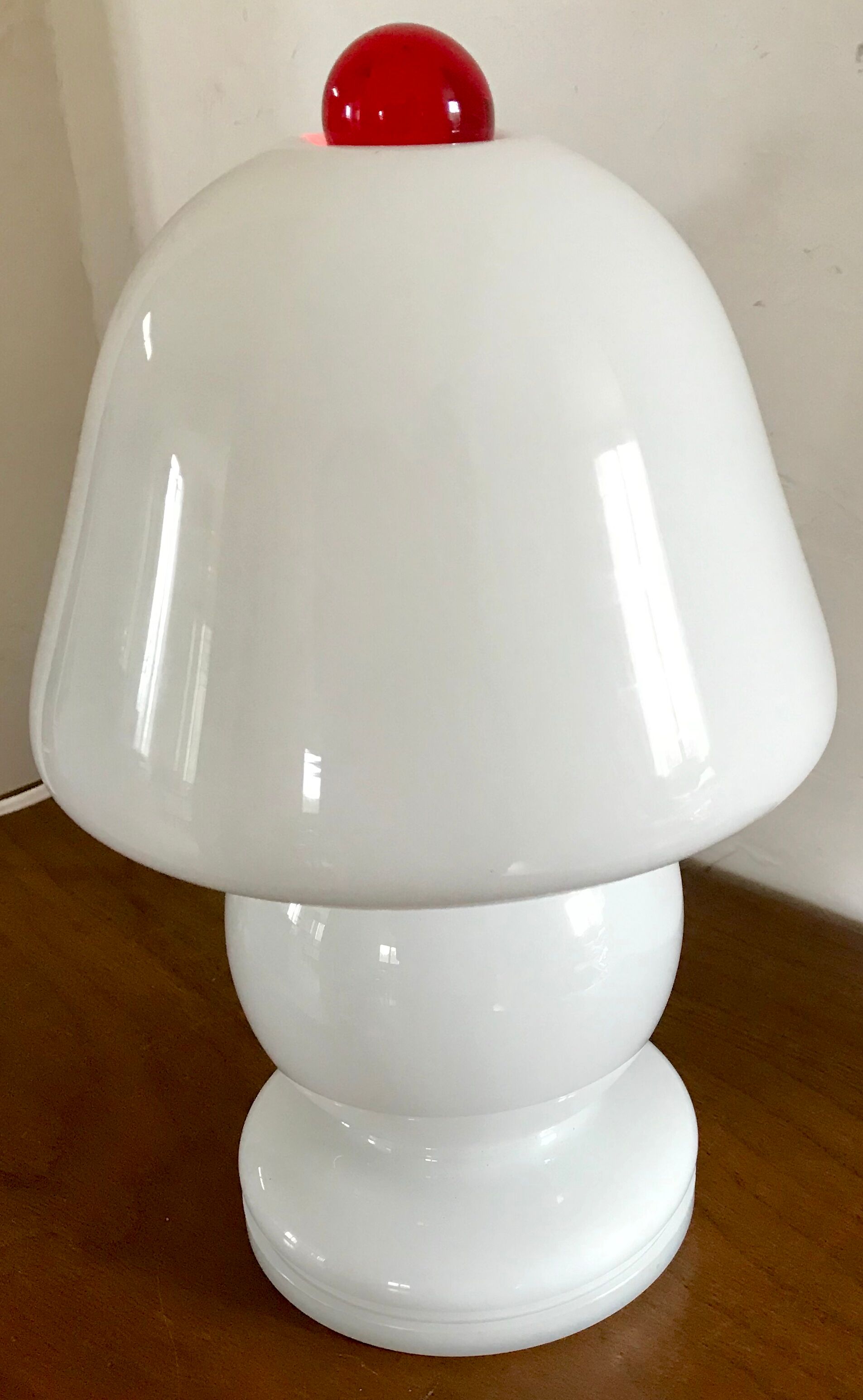 Opaline vintage mushroom lamp