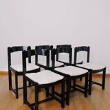 6 black lacquered and terry chairs