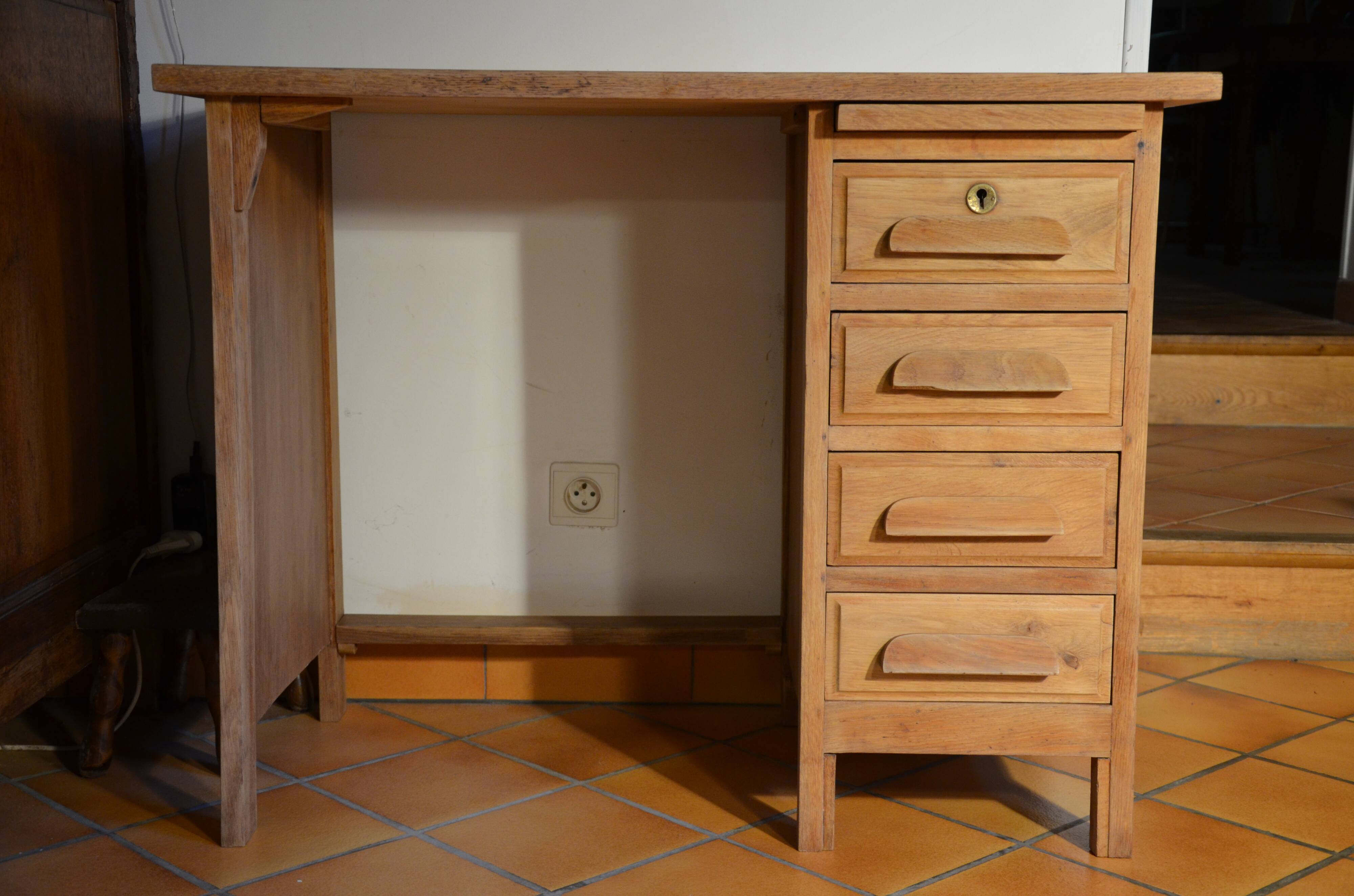 Small vintage oak administration desk