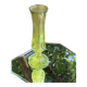 Anise green glass soliflore vase, diamond base pattern, vintage and designer