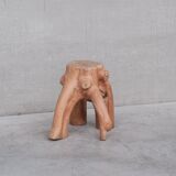 French mid-century sculptural primitive side table or stand