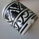 Ceramic tea set Moroccan black white antique