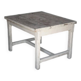 Table bois ancienne, table d'appoint sur roulettes, table de cuisine, décoration intérieure